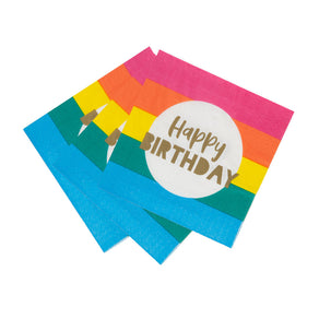 Birthday Brights 'Happy Birthday' Recyclable Napkins - 20 Pack