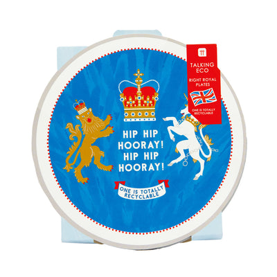 Right Royal Spectacle Large Coronation Paper Plates - 8 Pack