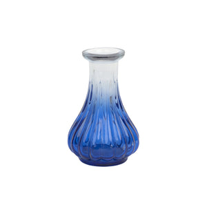 Souk Blue Recycled Glass Bud Vase