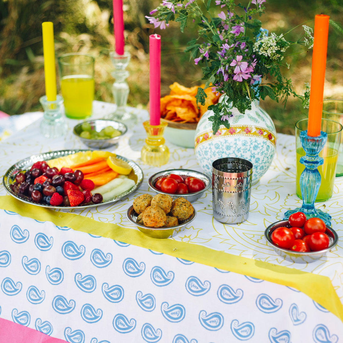 Boho Paisley Fabric Tablecloth