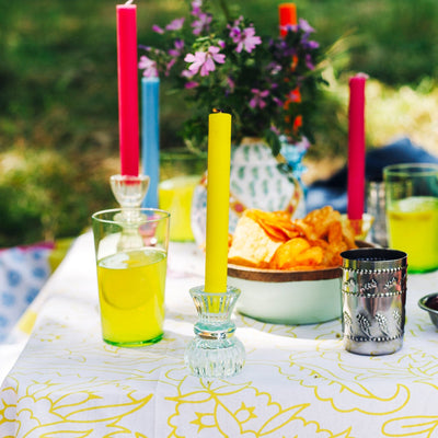 Image - Boho Yellow & Green Dinner Candles - POS Unit