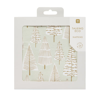Image - Gold Christmas Tree Napkins - 20 Pack