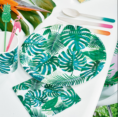 Image - Tropical Fiesta Palm Leaf Paper Plates
