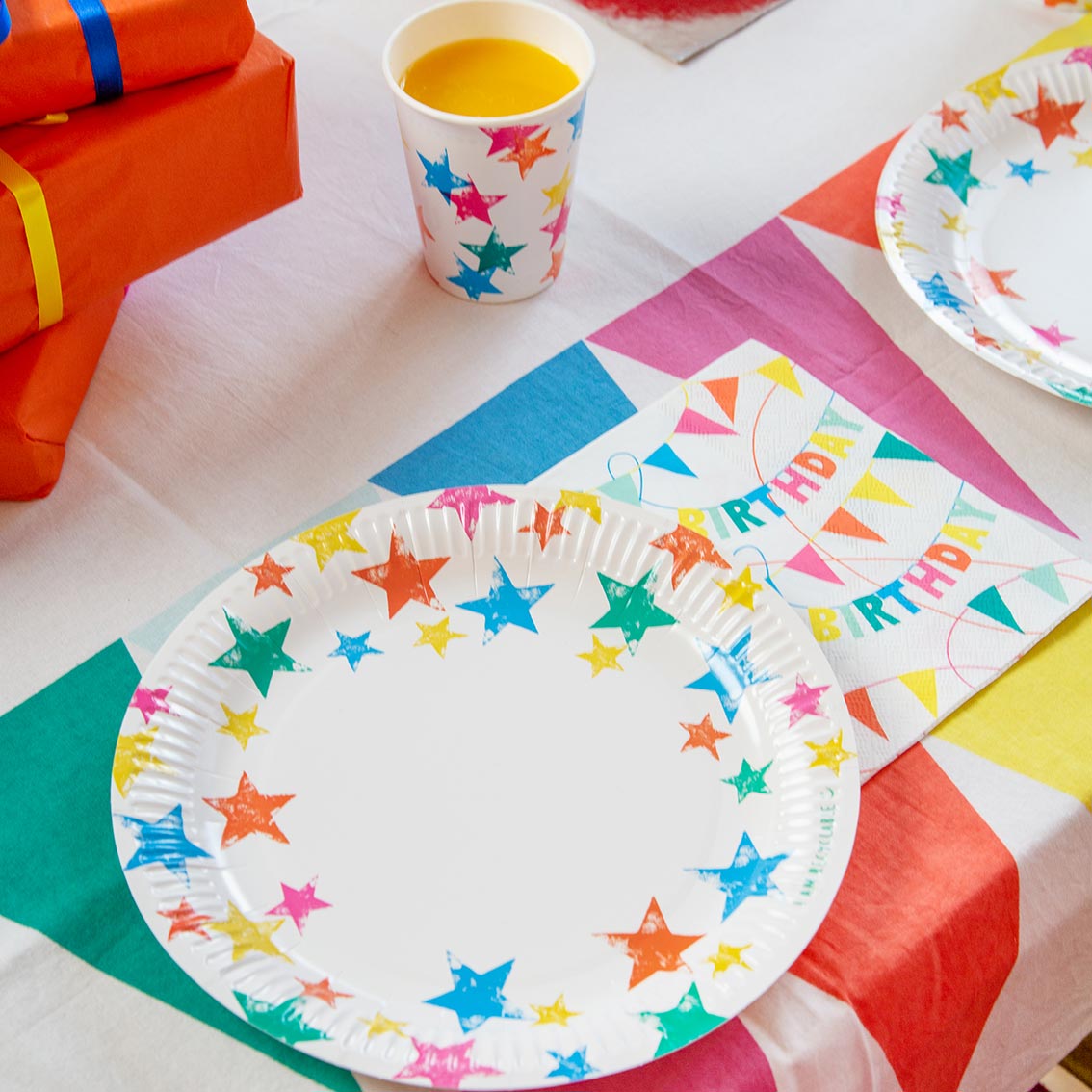 Birthday Brights Rainbow Star Plates