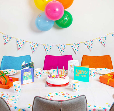 Birthday Brights Rainbow Star Paper Table Cover