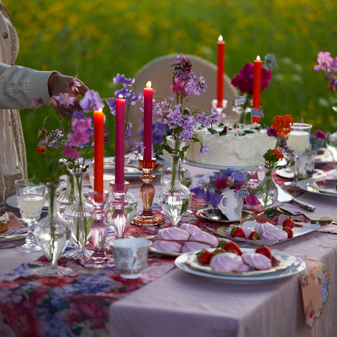 Boho Spice Orange and Pink Dinner Candles