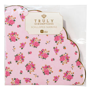 Truly Scrumptious Pink Scalloped Paper Napkins - 20 Pack