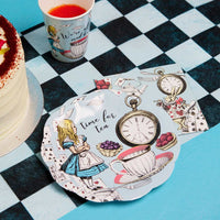 Alice in Wonderland Blue Recyclable Paper Plates - 12 Pack