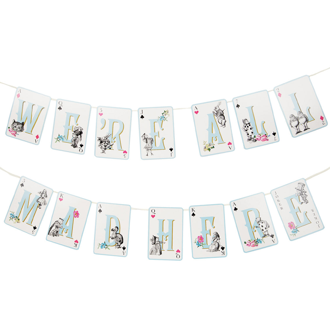 Alice in Wonderland 'We're All Mad Here' Paper Bunting - 3m