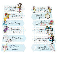Alice in Wonderland Paper Arrow Signs - 12 Pack