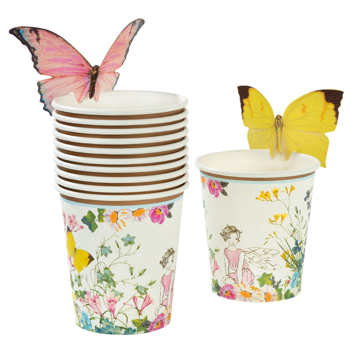 Truly Fairy Paper Cups with Butterfly Detail - 12 Pack