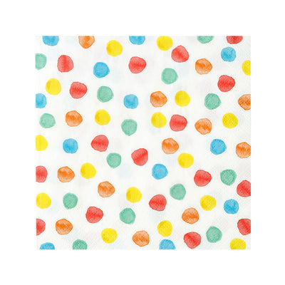 Multi-coloured Spot Paper Napkins - 20 Pack