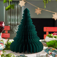 Midnight Forest Green Honeycomb Christmas Tree Decoration