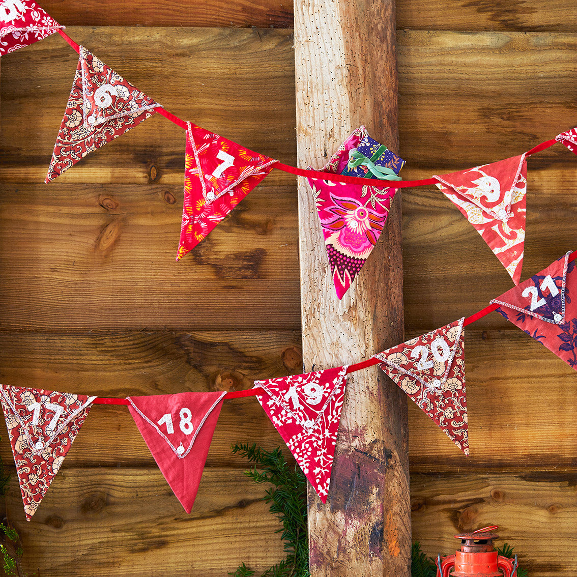 Twilight Upcycled Advent Fabric Pocket Bunting - 2 x 3m