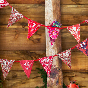 Twilight Upcycled Advent Fabric Pocket Bunting - 2 x 3m