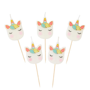 We Heart Unicorns Birthday Candles - 5 Pack
