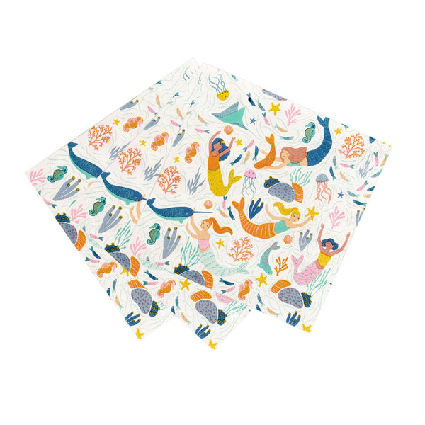 Make Waves Mermaid Paper Napkins - 20 Pack
