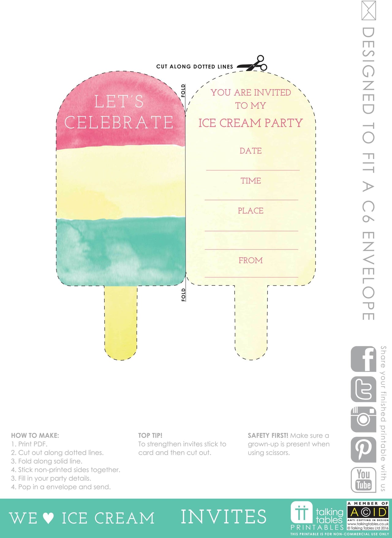 Talking Tables Printable - We Heart Ice Cream