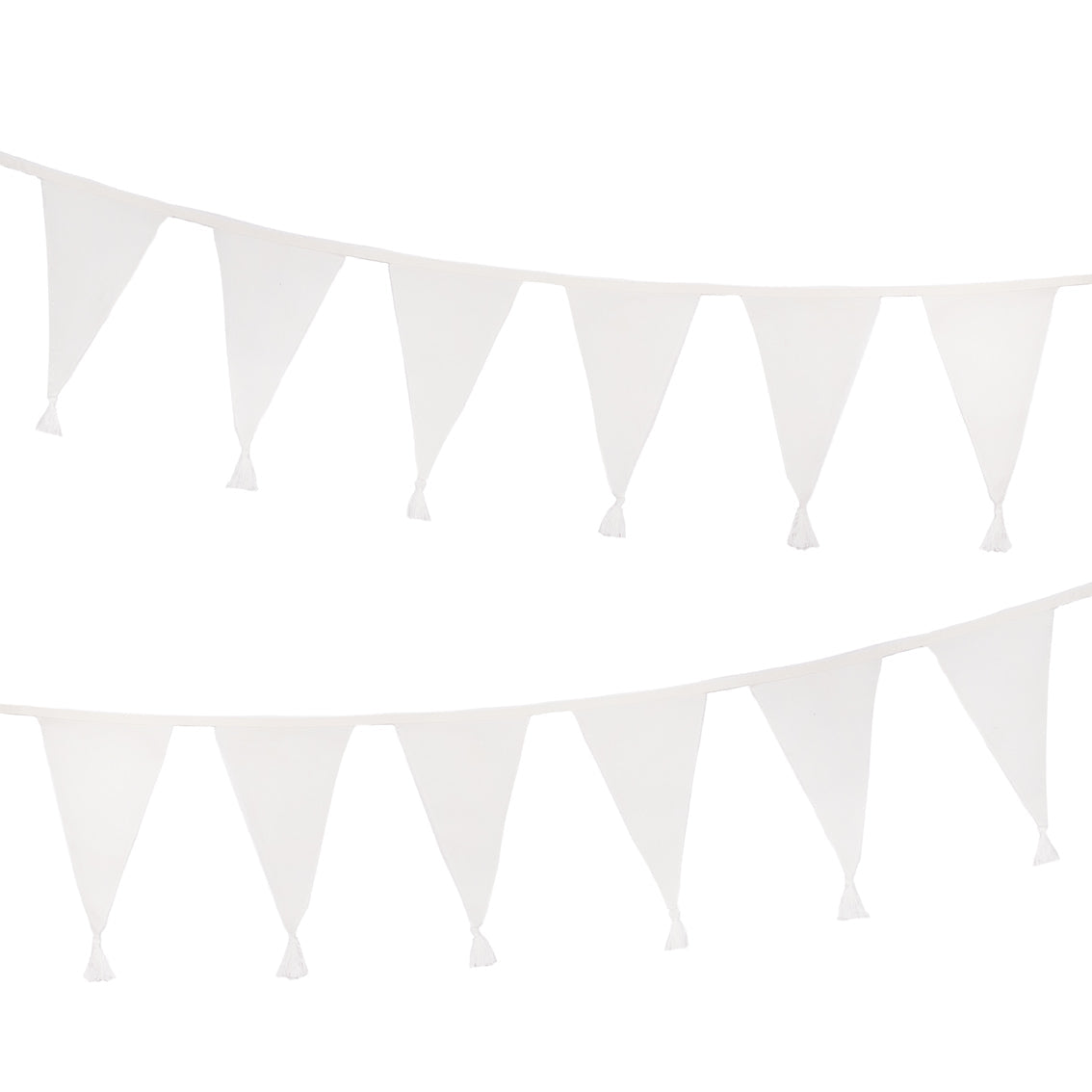 White Cotton Fabric Bunting, 4m