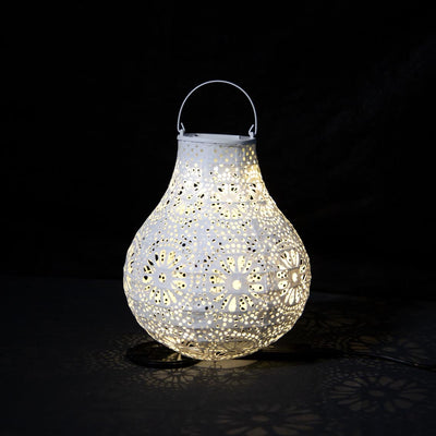 Image - Boho Solar Lantern, Bulb, White, 3Pk